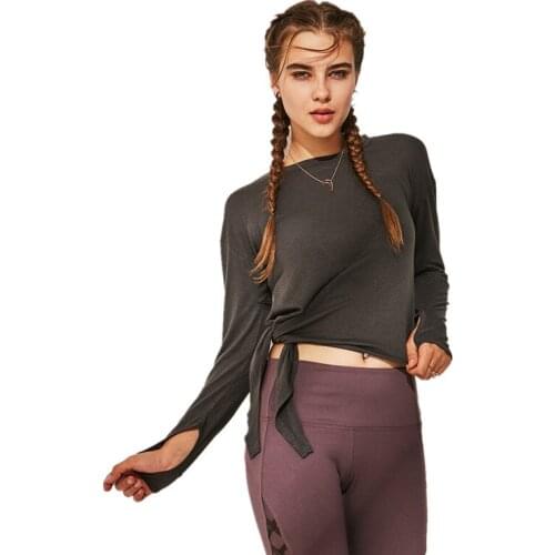 UA ROCK Women Sport Yoga Shirts Tops Slim Exercise Running Fitness Cross Strap Long Sleeved Quick dry Training GYM shirt T-shirt