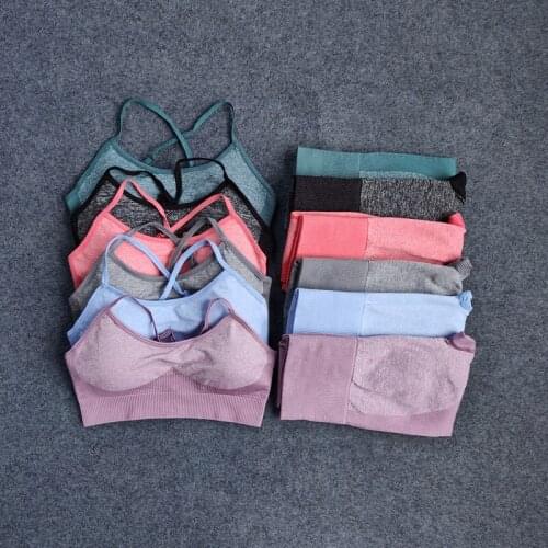 New Shark Women 's Tracksuit Seamless Sportswear High Waist Peach Hip Yoga Bra Tights Workout Fitness Suit Yoga Gym Set Clothes