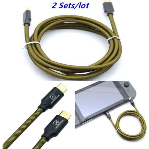 2pcs For Nintend Switch Console 1.5M Speed 2.0 Gold Plated Extend Charging charger Cable Cord For Nintendo Switch Pro Controller