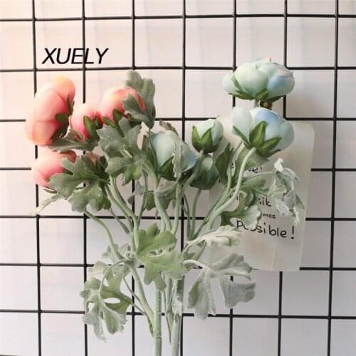 5 Heads 1 bouquet Lotus Artificial flower Simulation Plants Home Decor Wedding Decoration For Hotel Restaurants Tables Wholesale