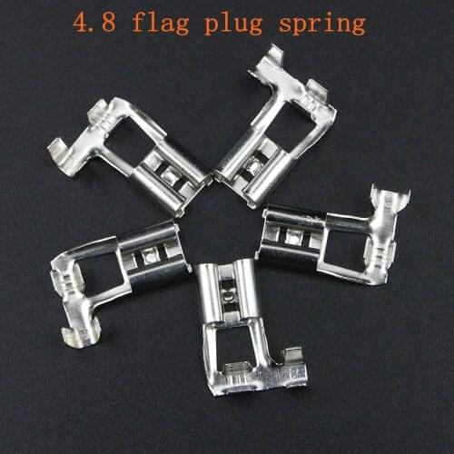 50pcs Crimp terminal car speaker terminal 4.8 flagpole white tin