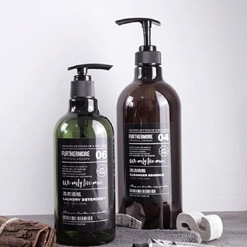 500ml Brown Detergent Bottles Vogue Body Wash Plastic Storage Sub-bottle Chic Bath Hand washing Shampoo Bottles