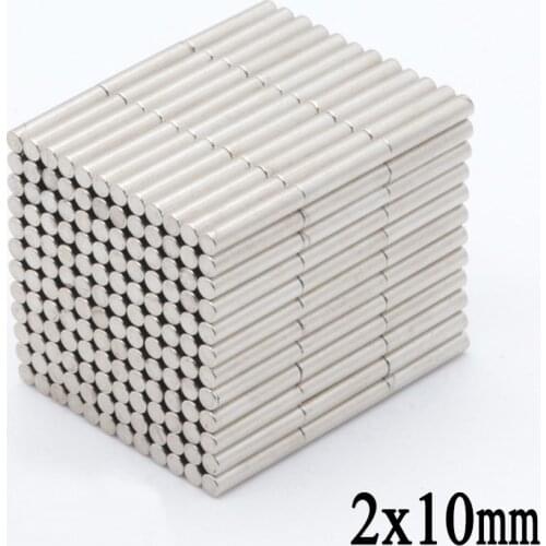 500pcs 2x10mm N35 NdFeB Mini Super Strong Powerful Neodymium Magnet Round Rare Earth Permanent Magnets 2*10mm