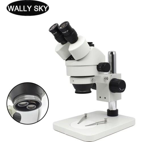 7X-45X Zoom Stereo Microscope WF10X/20 Eyepiece Trinocular Microscope for PCB Inspection Phone Soldering Tool Simul-focal or Not