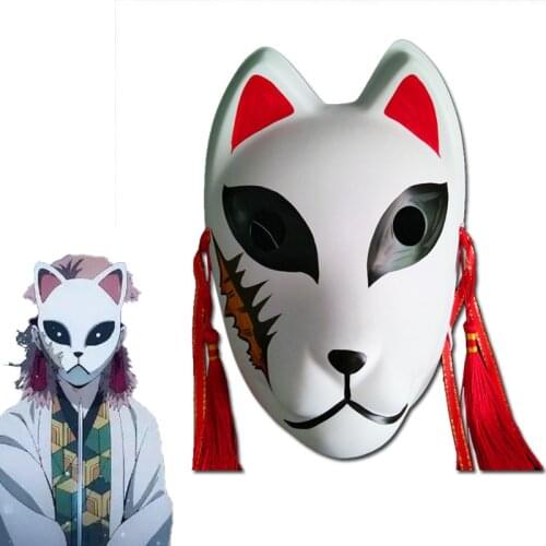 Anime Demon Slayer Kimetsu No Yaiba Sabito Mask Masquerade Cosplay Props PVC Hand Made Fox Style Full Face Mask Wholesale