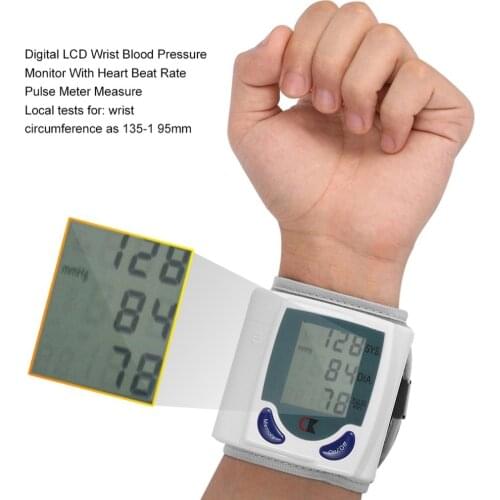 Automatic Digital Wrist Blood Pressure Monitor for Measuring Heart Beat And Pulse Rate DIA Tonometer Health Care