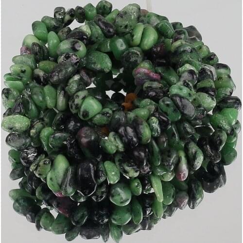 5-8mm Natural Irregular Epidote Rubys Zoisite Gravel Stone Beads For Jewelry Making DIY Bracelet Necklace 32"
