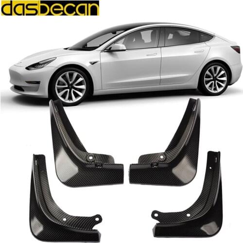 Car New Carbon Mudguard For Tesla Model3 2016-2019 Front/Rear Fender Accessories Auto Splash Guard Paneling Mud Flaps (set of 4)
