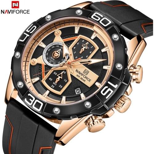 2021The New NAVIFORCE Mens Sports Watches Casual Military Genuine Leather Calander Wrist Watch Male Fashion Chronograph Clock