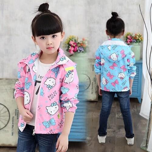 Baby Girls Spring Fall Coat 2017 New Children Girl Kids Print Jacket Hoodies Coats Jackets