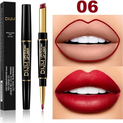 12 Colors Double Head Lipstick Pencil Waterproof Matte 2 IN 1 Lip Liner Pen Sexy Red Long Lasting Makeup Cosmetics TSLM1