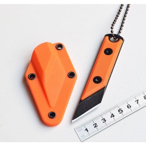 EDC Mini Straight Knife Outdoor Portable Portable Tool Paper Cutter Knife Necklace