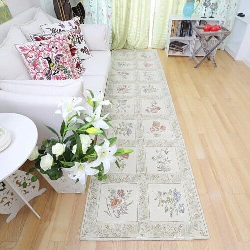 Europe Style Stair Corridor Rug Flower Kitchen Mat Decor Bedside Bedroom Carpet Living Balcony Pastoral Rug Rugs Jacquard Room