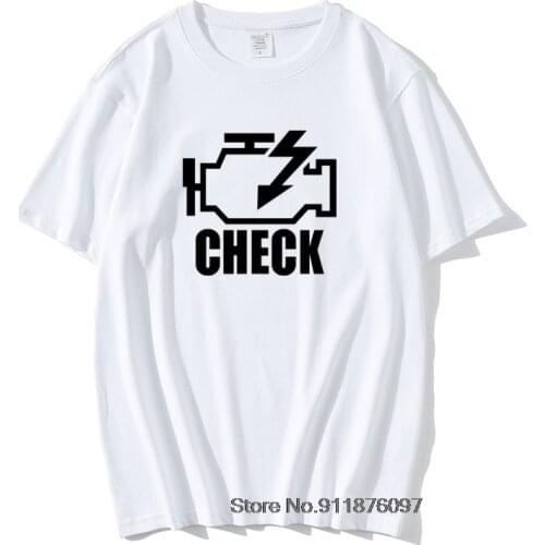 Mechanic Auto Repair Check Engine Light T-Shirt Funny Birthday Gift For Men Daddy Father Husband Short Sleeve Cotton T Shirt Tee