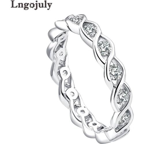 Fine Jewelry Women Ring 925 Sterling Silver Ring Rhinestone Cubic Zircon Ring Anniversary Gift Silver Jewelry Accessories Gift