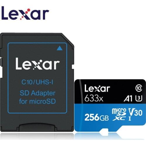 Lexar 95MB/s micro sd card 633x 256GB car microsd cards SDHC Class 10 Memory TF Flash Card adapter for Gopro/DJI/Nintendo switch
