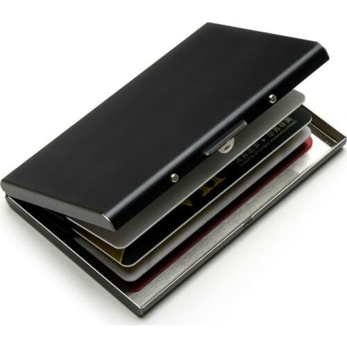 Bisi Goro 2020 Men And Women Business Creative RFID Credit Card Holdeer Black Wallets Metal Fashion ID Holders Card Case
