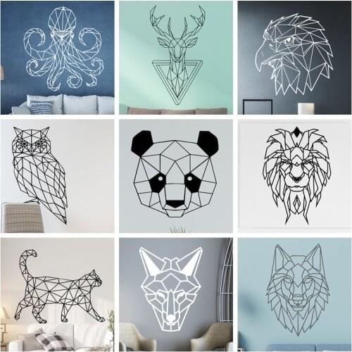 Creative Geometry of the animal Wall Art Sticker Modern Wall Decals For Kids Room Vinyl Stickers Living Room Company Mural