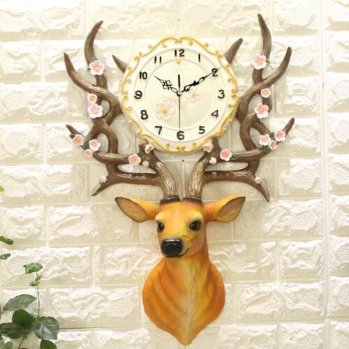 DIY Deer Head Creative Clock Nordic Living Room Decorative Clock Wall Clock Modern Design Living Room Decoration Home Decor