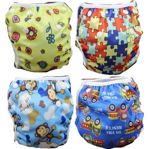Hot 8 Styles Baby Swim Diaper Nappy Baby Panties Boy Girl Reusable Swimwear Trunks Swimwear Cute Nappy Kids Swim Pants