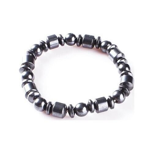 Fashion New Bracelet Simple Beaded Elastic Black Gallstone Magnetic Health Care Male / Female Bracelet Wholesale Sales