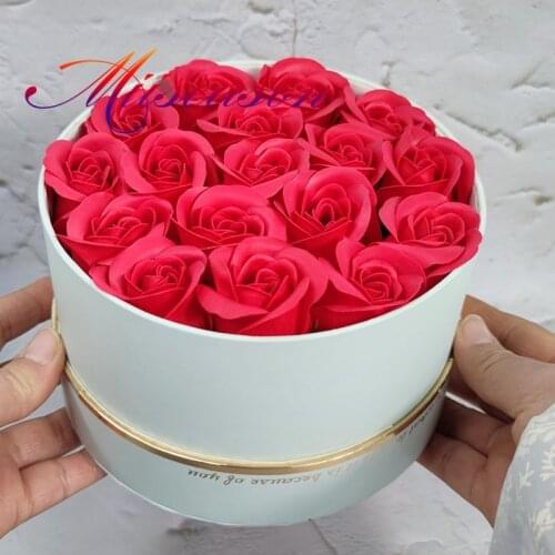 Soap Rose Flower Hug Bucket Round Flower Paper Box Packing Set Flower Gift Box Party Wedding Gift Storage Box Florist Supplies