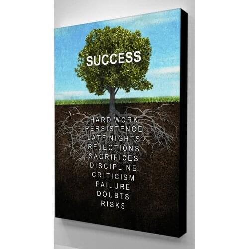 Wall Art Canvas Large Tree Roots Prints Inspirational Painting Nordic Home Decoration Success Pictures Modular For Office Poster