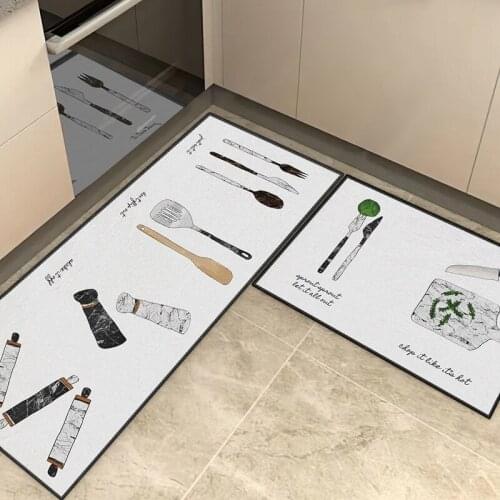 Anti-Slip Oilproof Kitchen Mat Home Cabinet Floor Mats Bedroom Bay Window 40x120cm Rectangle Rugs Cartoons Printed Door Floormat