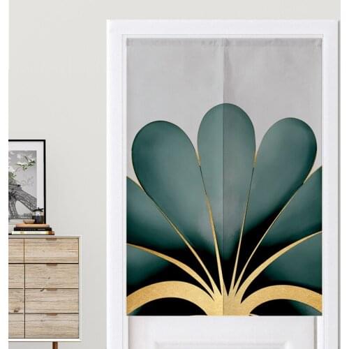 Nordic Bedroom kitchen Curtains Home Decor Linen Door Curtain Customizable curtain golden geometry