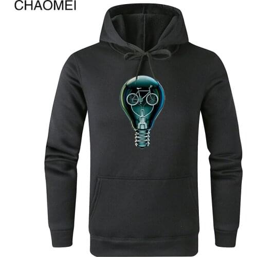 2019 New Dark Bicycle Bulb Classic Print Hoodies Men Cool Sweatshirts Harajuku Printed Hoodie Warm Fleece Pullovers Hoody C70