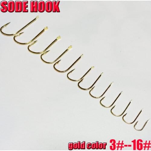 2019NEW SODE HOOK, GOLD COLOR hooks size 3#--16# quantity:100pcs/lot