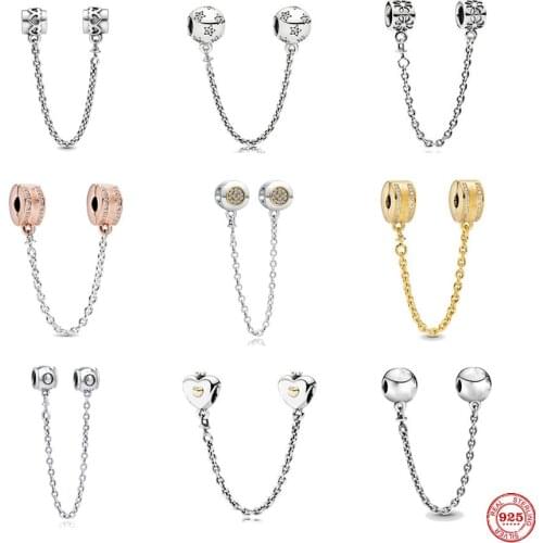 2021 New European Flower Round Safety With Screw Beads Fit Original Pandora Charms Silver 925 Bracelets Women DIY Jewelry