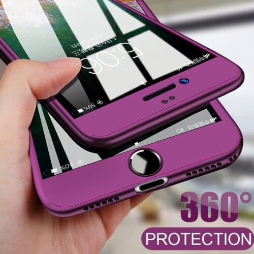 New 360 Degree Full Body Cover Case for iPhone X XS Max XR 8 7 6 Case with Glass For iPhone 5 5S 6 6S 7 8 Plus 10 Phone Cases