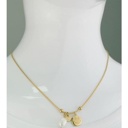 Necklace Jewelry Stainless Steel New Goddess Luxury Golden Color Luxe Fashion For Women Smile Hot Sell