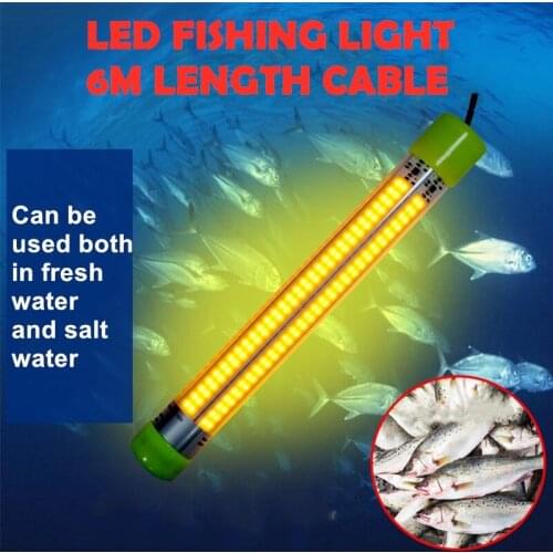 Underwater light Fishing LED Lamp 20W 60W DC 12V 6M Cable IP68 WaterProof Attracting Fish Lure