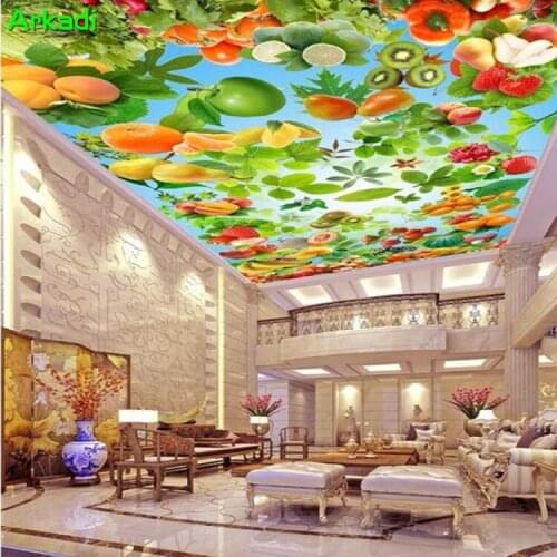 Custom Size Fruit Super Clear Zenith Mural Fashion Decor Home Decor Fruit Store Juice Drink Shop Arcade Background Wallpaper