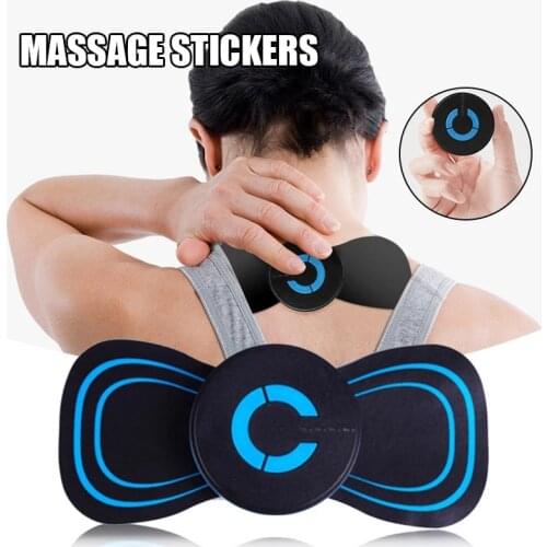 Portable Neck Massager Mini Electric Convenient Intelligent Cervical Massage Stickers Meridian Stimulator Muscle Relief Pain