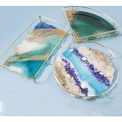 Crystal Epoxy Resin Tray Mold Fruit Plate Cup Mat Crafts Casting Silicone Mould