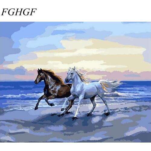 Dropshipping 40cm*50cm DIY digital horse oil painting by numbers for home decoration