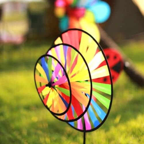 Rainbow Wind Spinner Colorful Windmill Cute Cartoon Animal Winnower Kids Toy Wind Spinner