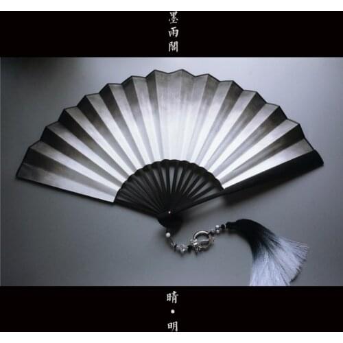 Handmade nature jade bead black dragon tassel fan pendants bag hanfu Clothing Accessories charms