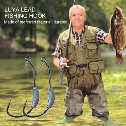 Fishing Accessories 6PCS 5g 7g Swimming Fishing Hook Soft Plastic Worm Outdoor Lake Sea Fishing Hook Clamp Head With Twist Lock