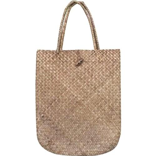 Seaweed Bag Handmade Straw Woven Beach Bag Bamboo Crafts Single Shoulder Bag Storage Bag purse packaging bags