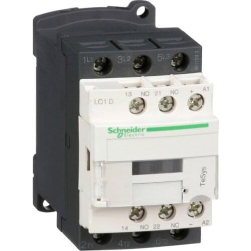LC1D18BDC Three-pole contactor 3P 18A 24VDC one open and one close for AC load with power factor greater than or equal to 0.95
