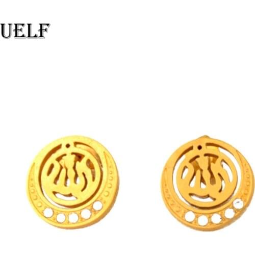 Uelf Luxury Female Crystal Zircon Stone Earrings Fashion Stainless Steel Earrings Vintage Double Cycle Stud Earrings For Women