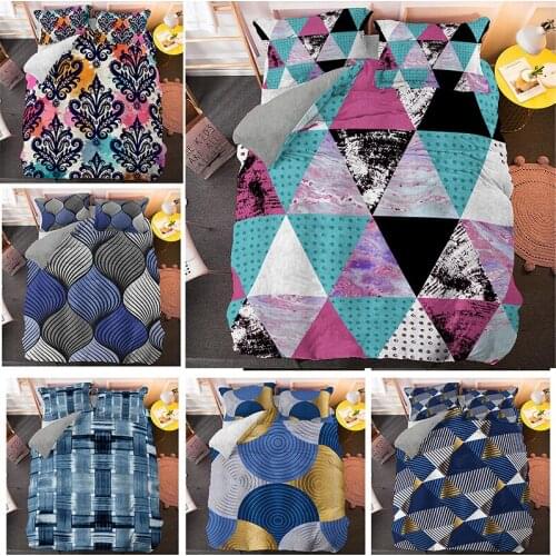 Bohemian Bedding Irregular Geometry Set Luxury Comforter Bed s 3D King Queen Size