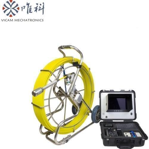 Vicam HD 40mm self leveling waterproof sewer pipe inspection camera with 100m cable length