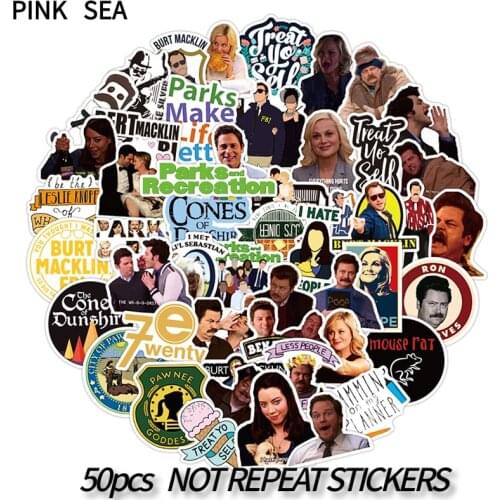 10/30/50Pcs/Set Parks and Recreation Waterproof Stickers For Fridge Motorcycle Skateboards Laptop Luggage Toy Guitar Clothes