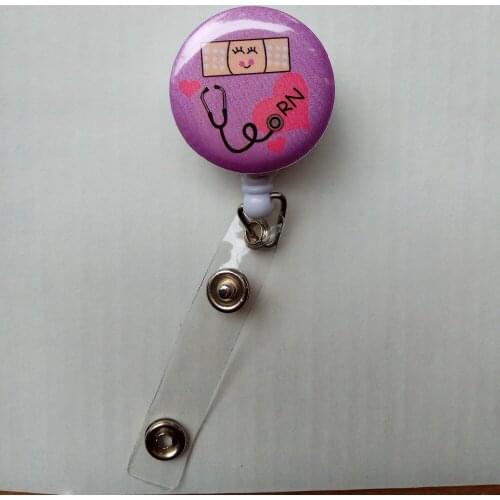 Cute Nurse RN Retractable id badge reel 10pcs/lot