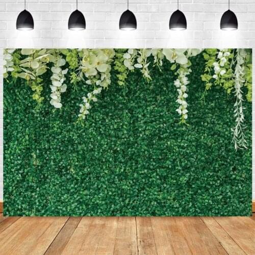 Green Leave Wedding Photography Backdrop Grass Flower Happy Birthday Party Kids Photo Background Studio Prop Decoration